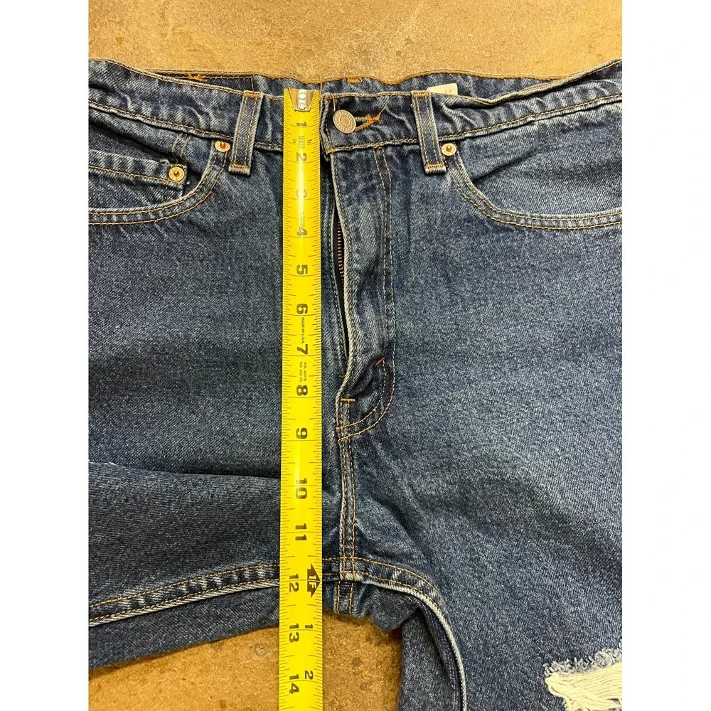 Vintage Levi's 517 Bootcut Jeans Mens 33x34 Blue Denim Distressed Cotton Raw Hem